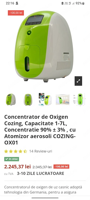 vand concentrator oxigen Nou