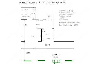 Se închiriază spațiu comercial în suprafață de 110 mp, situat în Lugoj, Strada Bucegi, Nr.24, Ap.1 - imagine 2