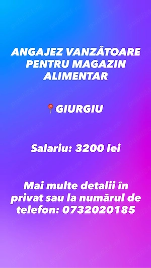 Angajăm vânzătoare pentru magazin alimentar