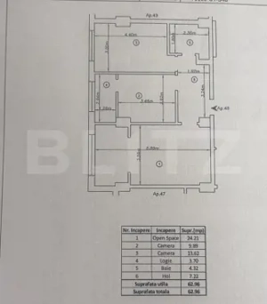 Apartament 3 camere decomandat, 62.96 mp – Crystal Residence Rediu - imagine 8