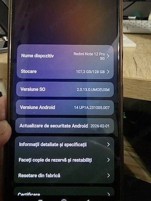 Xiaomi Redmi Note 12 Pro 5G | 128GB | HyperOS (Android 14) | Pachet Complet