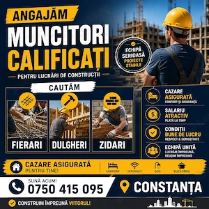 Angajam zidari-dulgheri-fierari - Constanța 