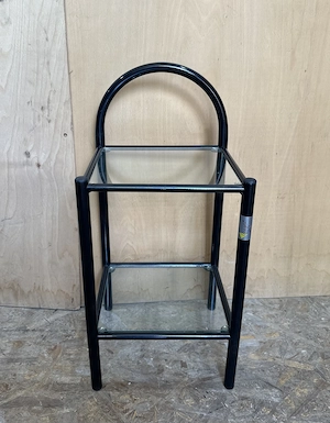 2 buc Etajera Metalica cu rafturi de sticla; Raft; Suport