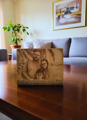 Ramă Foto Lemn Personalizată   Cadou Gravat și Tăiat cu Laser (Orice Poză - imagine 4