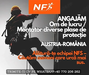  ANGAJĂM   Om de lucru   Montator plase de protecție | NFS Vest Sports | Netz for Safety
