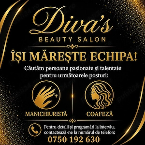 Diva's Beauty Salon își mărește echipa!!