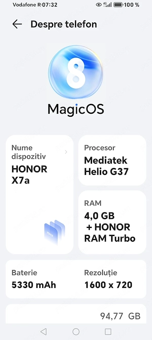 Honor x7a, 4 ram și 128gb+suport msd - imagine 2