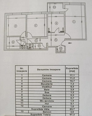 Apartament 3 camere decomandat - imagine 4
