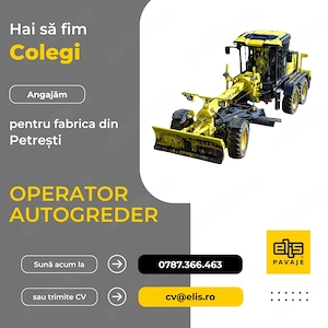 Elis Pavaje angajeaza Operator Autogreder