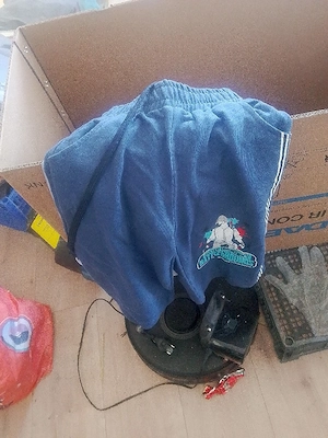 vand pantaloni scurti albaștri la 10 lei 