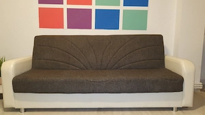 Canapea Extensibila 189 CM Material Chenille - imagine 3