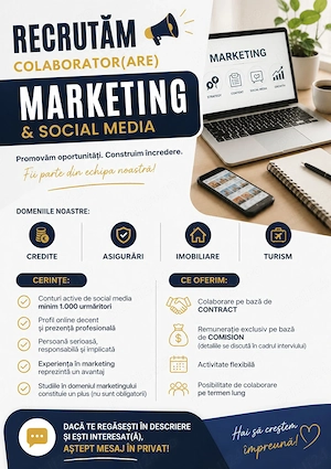Caut persoana pentru marketing