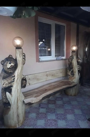 Sculpturi cu drujba,mese,bănci rustice - imagine 2