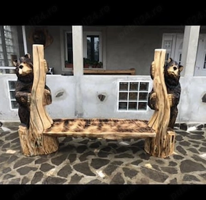 Sculpturi cu drujba,mese,bănci rustice - imagine 3