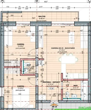 Apartament 3 camere, 66.22 mp, zona Tudor 