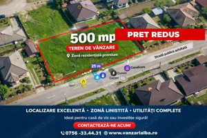 Teren intravilan 500mp, zona Alba Micesti, cu utilitati
