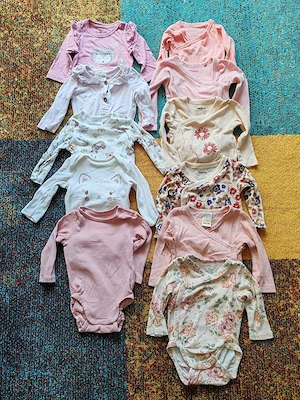 Lot 11 body cu maneca lunga pentru fetite masurile 62-68
