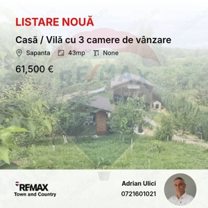 Casă / Vilă cu 3 camere de vânzare