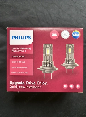 Vand leduri auto Philips HL H7/H18 Ultinon Access 6000k lumina alba rece.