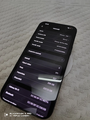 Vând iPhone 16 Pro Max 256GB, Black Titanium 9.8 10. - imagine 4