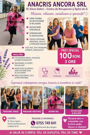 ANCORA POZITIVĂ   AnaCris Ancora SRL -Activitati speciale de socializare, recuperare si relaxare
