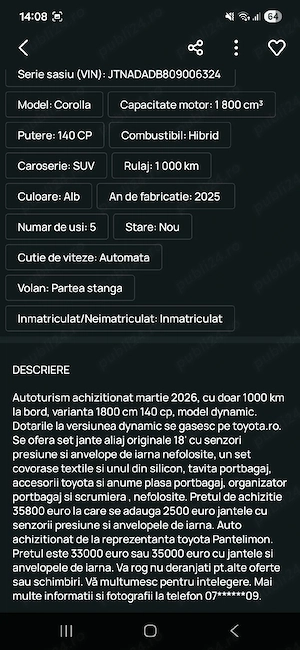 Toyota corolla cross dynamic 1800   140 - imagine 3