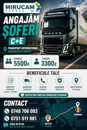 Angajam soferi profesionisti C+E COMUNITATE