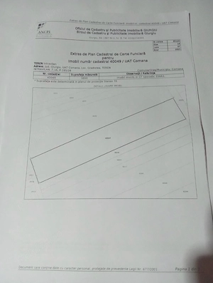 teren intravilan de vanzare 3800 mp 8 euro mp accept si variate auto plus difenta de bani