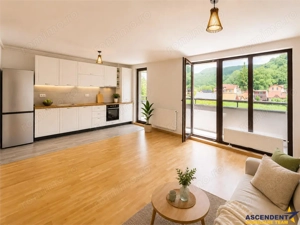 Priveliste de vis din Micul Penthouse, terasa + gradina 50 mp, Cetatea Brasov
