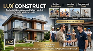     LUX CONSTRUCT   Confortul tău, responsabilitatea noastră. De la fundație la cheie!