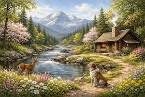Tablouri canvas cu cabane