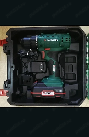 Parkside set filetanta bormasina 35Nm cu baterie 20V 2 A incarcator 1A