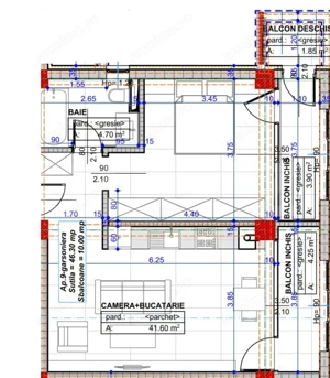 Apartament 2 camere open space, 62 mp, zona Damila.