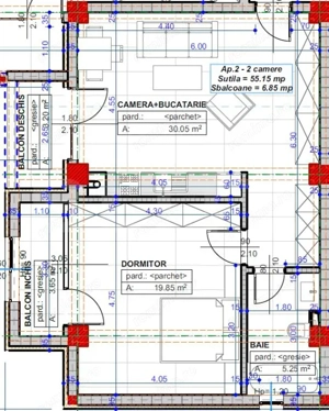 Apartament 2 camere open space, 62 mp, zona Damila.