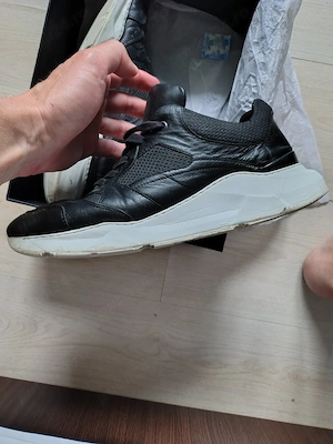 Sneakers Bigotti negri piele naturala si textil, Size 43-44
