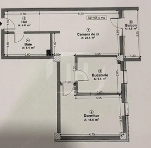 Apartament 2 camere, 60 de mp, parcare New City Floresti - imagine 9