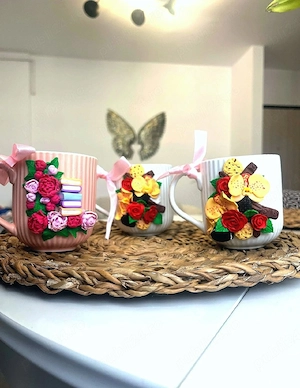   Set Cană cu Orhidee și Dulciuri Delicioase - Răsfățul Perfect!   