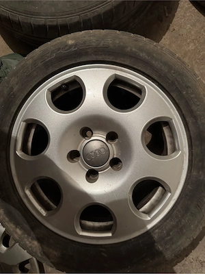 Jante aliaj R16 5x112 + rezerva aliaj | 5 roti complete | capace Audi - imagine 2