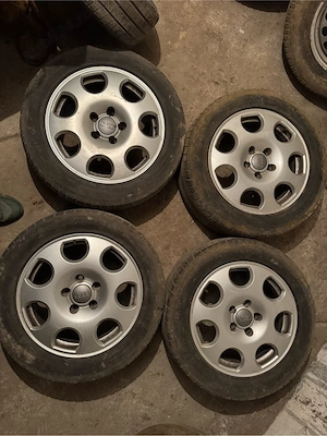 Jante aliaj R16 5x112 + rezerva aliaj | 5 roti complete | capace Audi