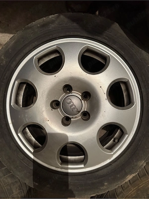 Jante aliaj R16 5x112 + rezerva aliaj | 5 roti complete | capace Audi - imagine 5