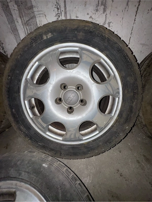 Jante aliaj R16 5x112 + rezerva aliaj | 5 roti complete | capace Audi - imagine 3