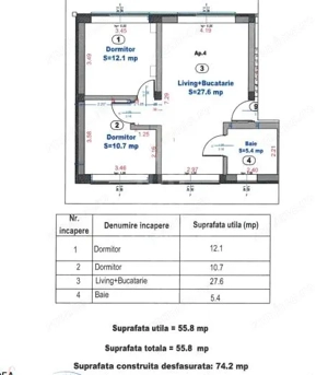 Apartament Nou 3 Camere | 56 mp Utili | Turnișor | Etaj 1 -ansamblu Primavera - imagine 8