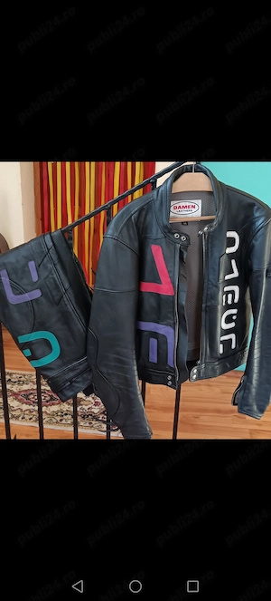 Costum moto din piele naturală