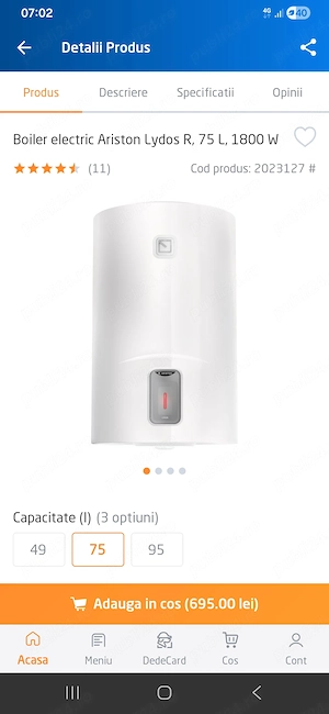 Vand boiler electric