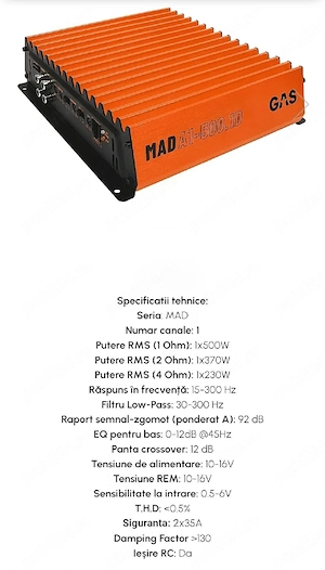 Amplificator GAS 500w RMS - imagine 3