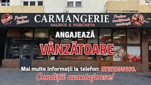 Carmangeria  Salsice e porcheta  angajează  Vânzătoare 