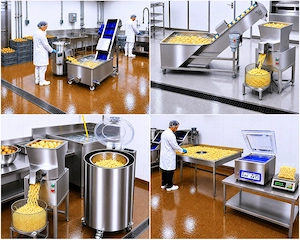  linie pentru producția și ambalarea cartofilor tip french fries   spălare, curățare, tăiere, uscare