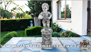 Statuetă fotbalist pe stativ, gri antichizat, model S102-S109.