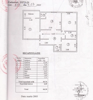 Apartament 3 Camere Dec la pret de 2, 64m2 , Mazepa  - imagine 9
