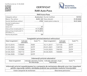 AUDI A4 B6 Sedan 2.0 benzina 130 Cp_Argintiu_An 2003_Unic Propr_Iante AL_Inmatriculat RO - imagine 11